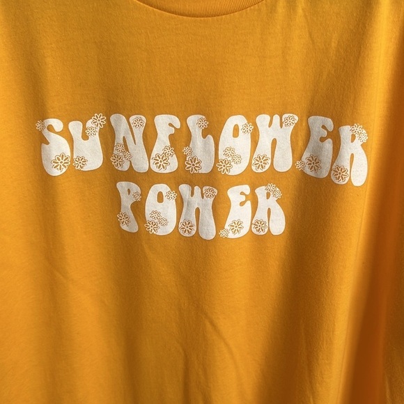 NWOT Bella Canvas Sunflower Power Graphic T-Shirt Trendy Hippie Tee 2XL - Picture 2 of 5